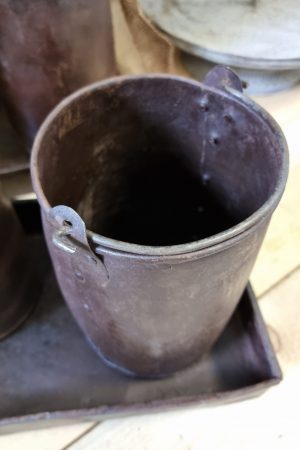 Antiker Metalltopf mit Henkel Eimer Vase Schale braun im Vintage Look im Mrs Greenery Shop bestellen kaufen