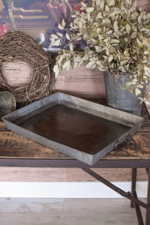 Antikes Tablett groß. Metalltablett Dekotablett Metalldeko Vintage im Mrs Greenery Shop bestellen