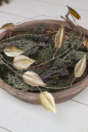 Blätter Girlande Gold Metalldeko Metallgirlande goldig Dekoidee im Mrs Greenery Shop bestellen kaufen