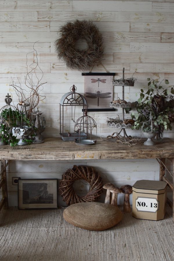 Deko Dekoidee Sideboard natürlich dekorieren Metalldeko Tischdeko Deko Vintage Mrs Greenery Shop