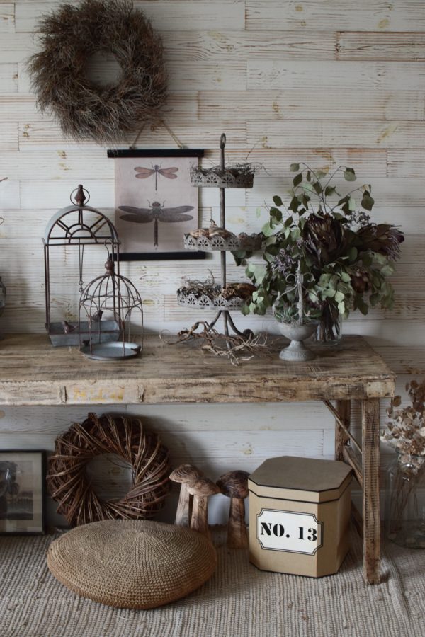 Deko Dekoidee Sideboard natürlich dekorieren Metalldeko Tischdeko Deko Vintage Mrs Greenery Shop