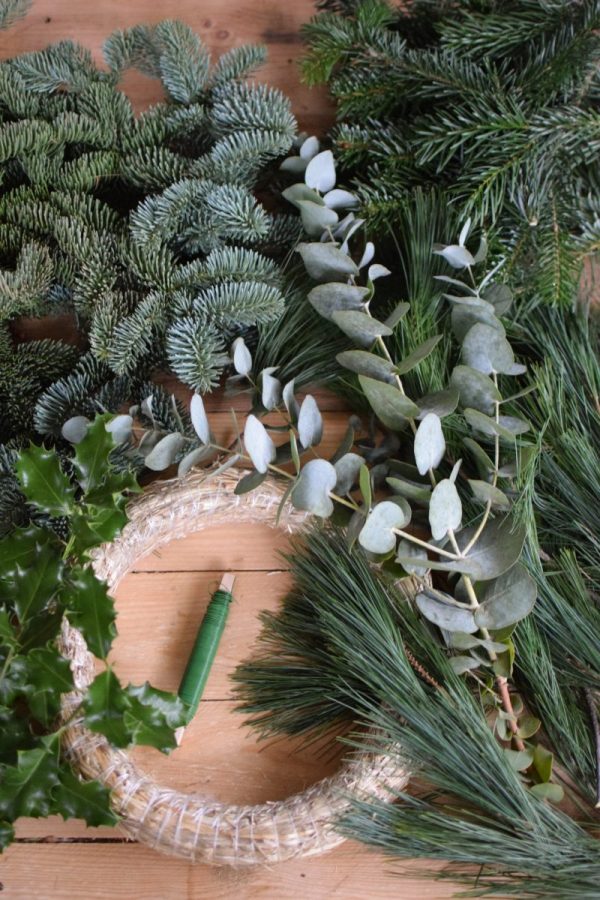 DIY Adventskranz Kreativ-Set zum selberbinden selbermachen Kranz Kränze Weihnachten Winter Advent Kreativsein 40 cm Durchmesser