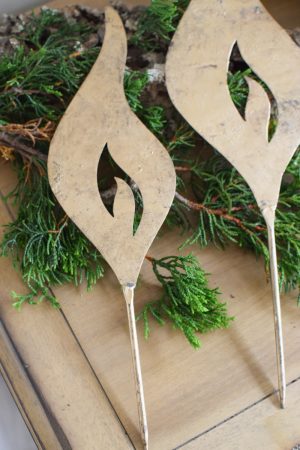 Metallkerze antikgold metall Kerzenstecker Metallstecker Adventsdeko Weihnachtsdeko Advent im Mrs Greenery Shop bestellen