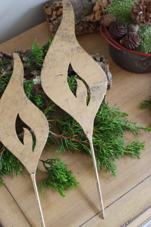 Metallkerze antikgold metall Kerzenstecker Metallstecker Adventsdeko Weihnachtsdeko Advent im Mrs Greenery Shop bestellen