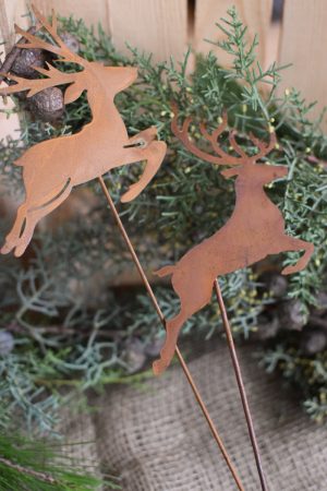 Metallstecker Hirsch Hirschstecker Rost Winterdeko Weihnachtsdeko Roststecker im Mrs Greenery Sh