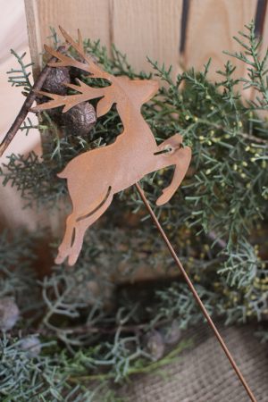 Metallstecker Hirsch Hirschstecker Rost Winterdeko Weihnachtsdeko Roststecker im Mrs Greenery Sh