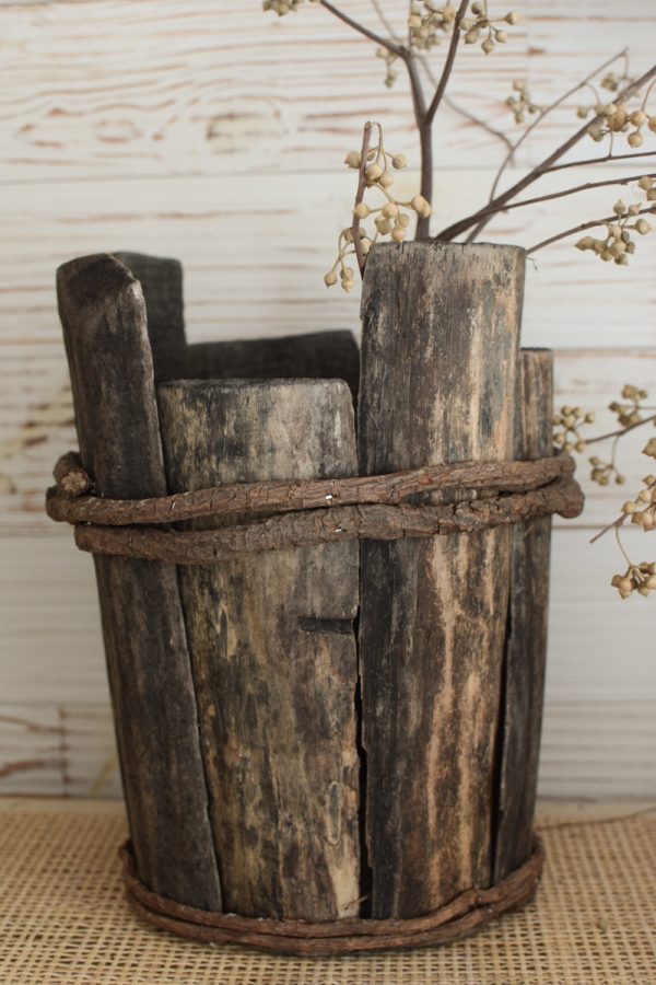 Holz Vase Übertopf aus Holz Treibholz Naturtopf Schale Vase