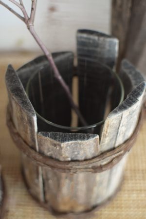 Holz Vase Übertopf aus Holz Treibholz Naturtopf Schale Vase