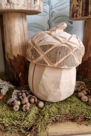 Holzdeko Eichel Dekoidee Naturdeko Pilz handarbeit Dekoeichel Dekopilz Herbstdeko Winterdeko im Mrs Greenery Shop bestellen kaufen