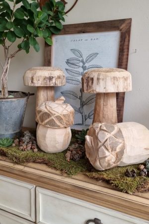 Holzdeko Eichel Dekoidee Naturdeko Pilz handarbeit Dekoeichel Dekopilz Herbstdeko Winterdeko im Mrs Greenery Shop bestellen kaufen
