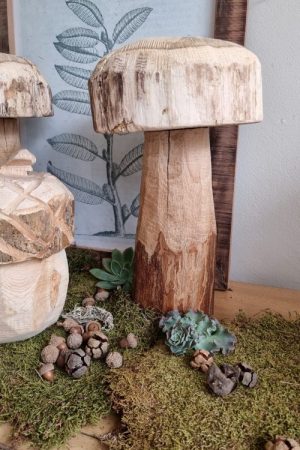 Holzdeko Eichel Dekoidee Naturdeko Pilz handarbeit Dekoeichel Dekopilz Herbstdeko Winterdeko im Mrs Greenery Shop bestellen kaufen