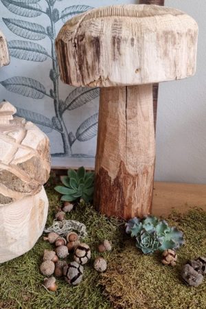 Holzdeko Eichel Dekoidee Naturdeko Pilz handarbeit Dekoeichel Dekopilz Herbstdeko Winterdeko im Mrs Greenery Shop bestellen kaufen