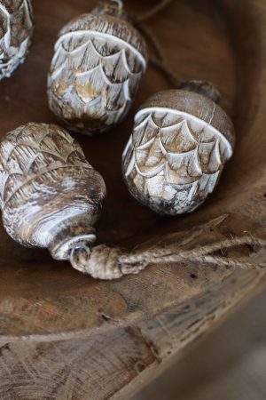 Holz Anhänger Eichel Holzeichel Aufhänger Hänger Weihnachtsanhänger Holzdeko Advent Weihnachten natürliche Weihnachtsdeko im Mrs Greenery Shop bestellen