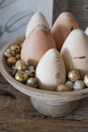 Holzeier Ostereier aus Holz Ostern Eier Osterdeko Naturdeko österlich dekorieren Dekoidee Deko im Mrs Greenery Shop bestellen