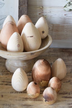 Holzeier Ostereier aus Holz Ostern Eier Osterdeko Naturdeko Schale Holzschale österlich dekorieren Dekoidee Deko im Mrs Greenery Shop bestellen