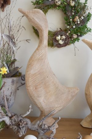 Holzgans Gans Dekogans natur Holzdeko Naturdeko Holz im Mrs Greenery Shop bestellen kaufen