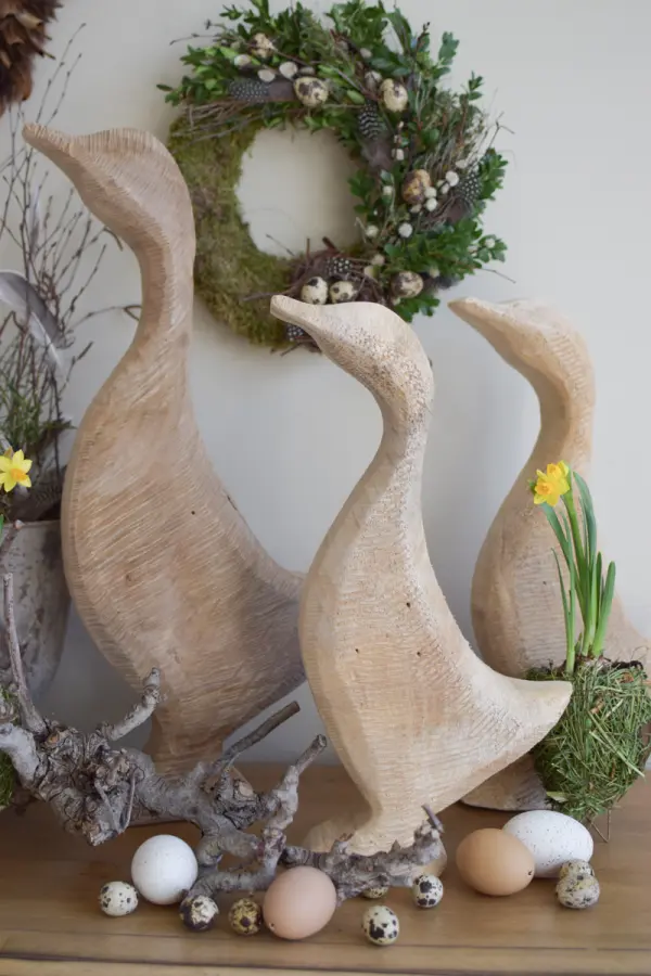 Holz-Gans natur groß