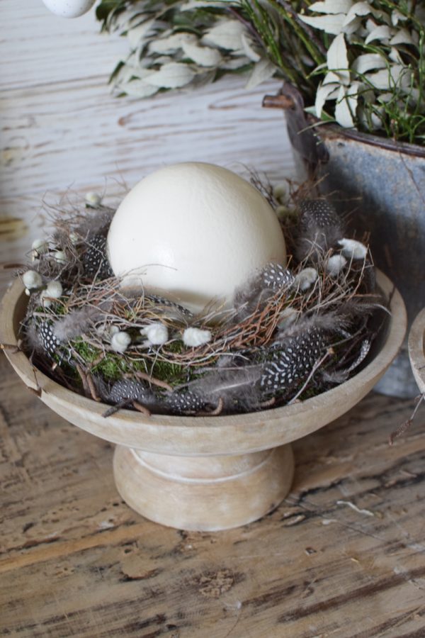 Holzschale mit Fuß Fuss. Schale aus Holz Natur Naturholz Dekoschale Dekoidee im Mrs Greenery Shop bestellen Osterdeko Osternest Osteridee Ostereier