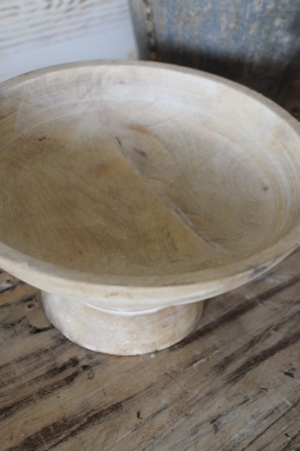 Holzschale mit Fuß Fuss. Schale aus Holz Natur Naturholz Dekoschale Dekoidee im Mrs Greenery Shop bestellen