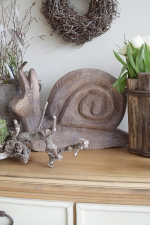 Holzschnecke Schnecke Dekoschnecke grau Holzdeko Naturdeko Holz im Mrs Greenery Shop bestellen kaufen