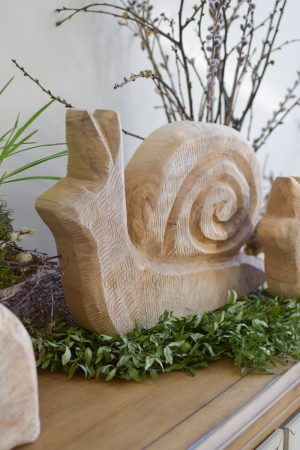 Holzschnecke Schnecke Dekoschnecke Holzdeko Naturdeko Holz im Mrs Greenery Shop bestellen kaufen