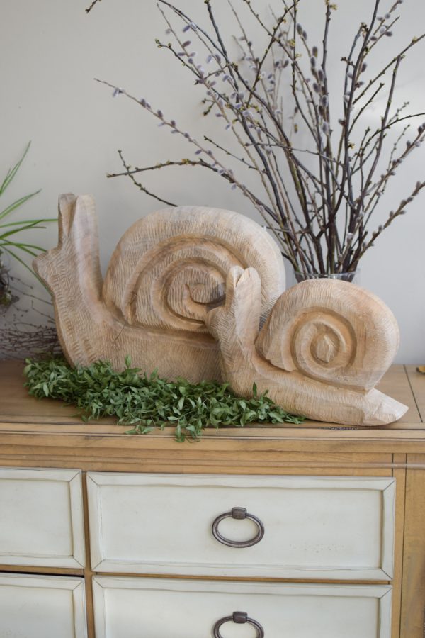 Holzschnecke Schnecke Dekoschnecke Holzdeko Naturdeko Holz im Mrs Greenery Shop bestellen kaufen