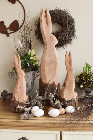 Hase Holzhase Osterhase Vollholz saegekunst unbehandelt naturhase dekohase handarbeit osterdeko deko dekoidee holzdeko naturdeko im Mrs Greenery Shop bestellen kaufen