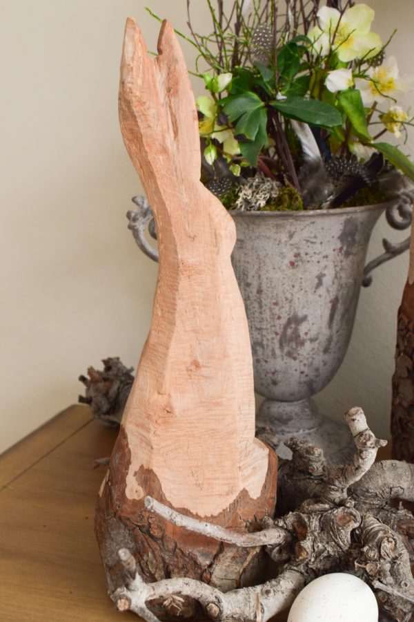 Hase Holzhase Osterhase Vollholz saegekunst unbehandelt naturhase dekohase handarbeit osterdeko deko dekoidee holzdeko naturdeko im Mrs Greenery Shop bestellen kaufen