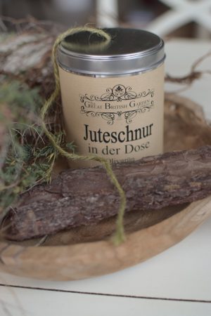 Fadenspule Juteschnur in Dose Jute Garten Gartenarbeit Schnur im Mrs Greenery Shop kaufen bestellen Naturdeko Deko natürlich dekorieren