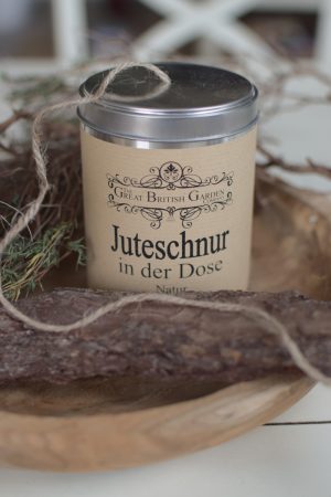Fadenspule Juteschnur in Dose Jute Garten Gartenarbeit Schnur im Mrs Greenery Shop kaufen bestellen Naturdeko Deko natürlich dekorieren