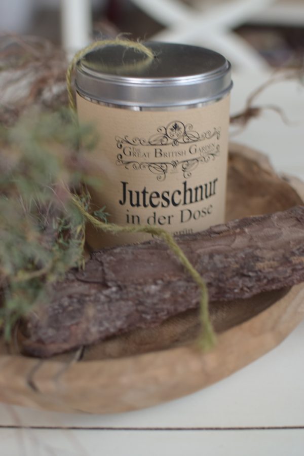 Fadenspule Juteschnur in Dose Jute Garten Gartenarbeit Schnur im Mrs Greenery Shop kaufen bestellen Naturdeko Deko natürlich dekorieren