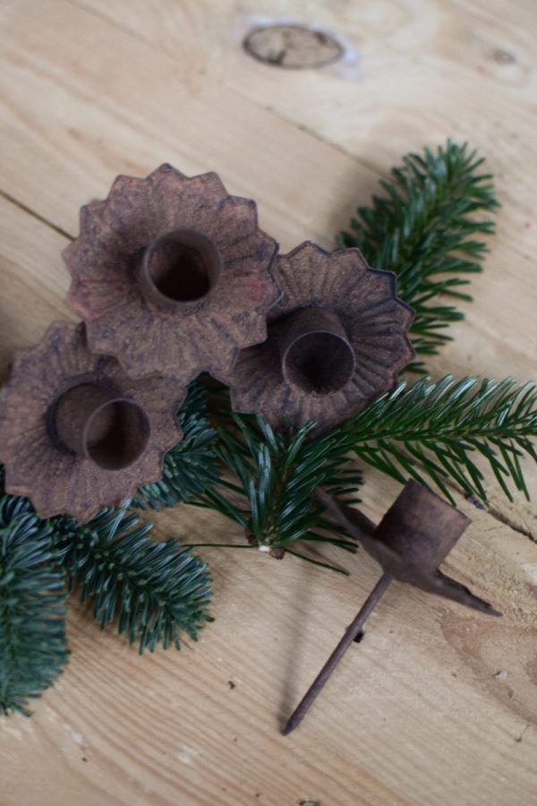 Kerzenhalter für deinen Adventskranz im Antik-Look in Vintage für Stabkerzen. Advent Weihnachten Adventsdeko Adventskranz Kerze