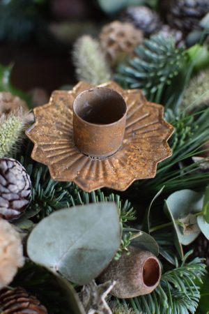 Kerzenhalter für deinen Adventskranz im Antik-Look in Vintage Gold für Stabkerzen. Advent Weihnachten Adventsdeko Adventskranz Kerze