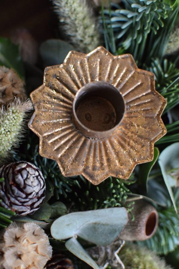 Kerzenhalter für deinen Adventskranz im Antik-Look in Vintage Gold für Stabkerzen. Advent Weihnachten Adventsdeko Adventskranz Kerze