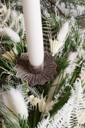 Kerzenhalter Stabkerzen Kerze Adventskranz Kerzenständer Metalldeko antik vintage Metalldeko Weihnachtsdeko Adventsdeko im Mrs Greenery Shop bestellen kaufen