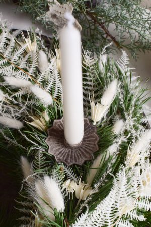 Kerzenhalter Stabkerzen Kerze Adventskranz Kerzenständer Metalldeko antik vintage Metalldeko Weihnachtsdeko Adventsdeko im Mrs Greenery Shop bestellen kaufen