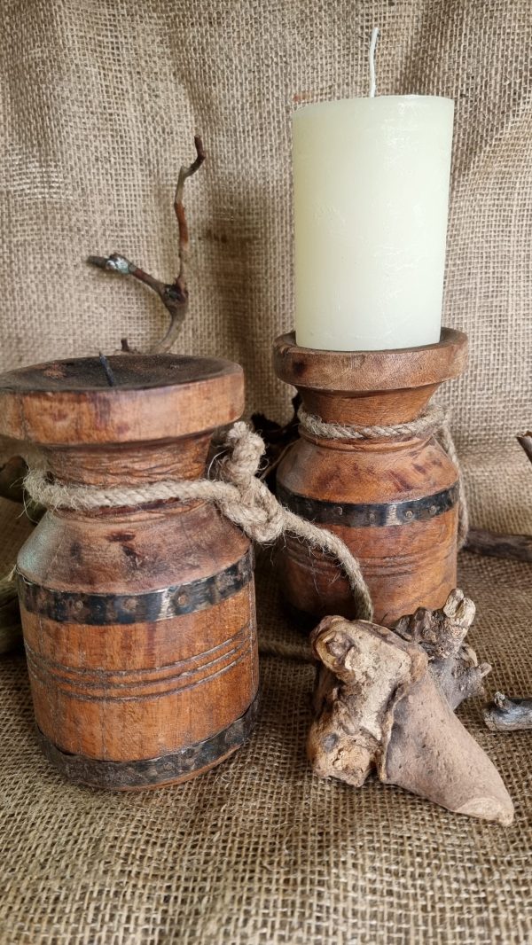 kerzenhalter holz holzkerzenhalter stumpenkerzen holzdeko naturdeko im mrs greenery shop bestellen kaufen