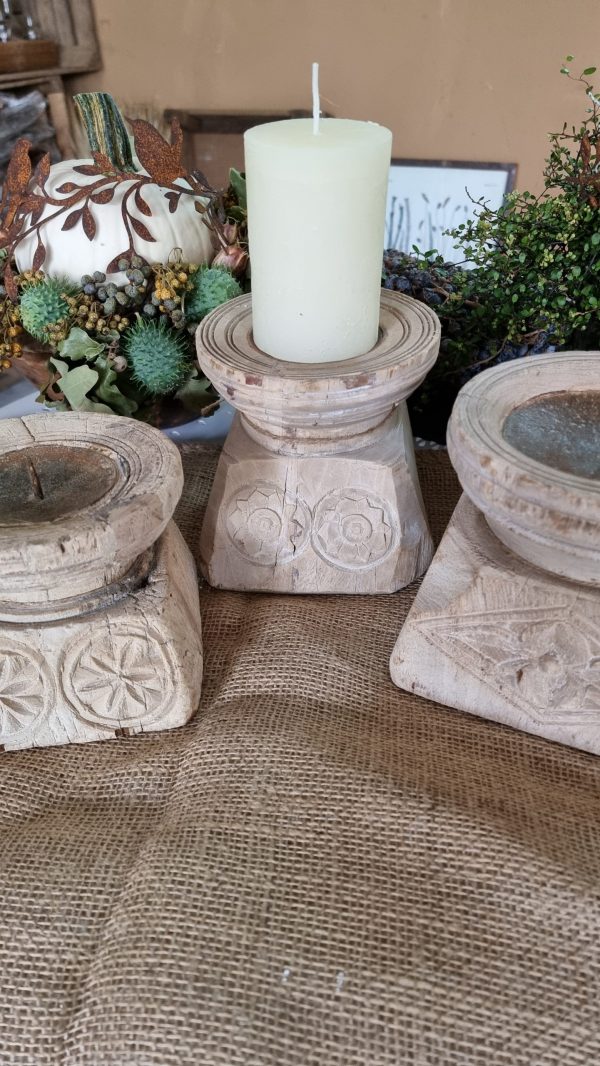 kerzenhalter holz holzkerzenhalter stumpenkerzen holzdeko naturdeko im mrs greenery shop bestellen kaufen