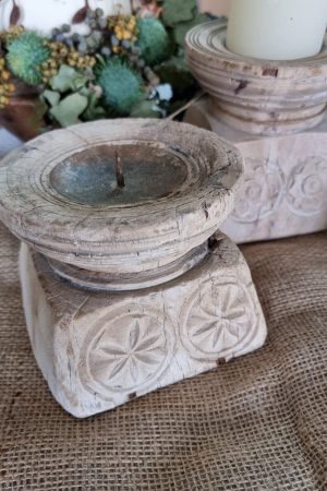 kerzenhalter holz holzkerzenhalter stumpenkerzen holzdeko naturdeko im mrs greenery shop bestellen kaufen
