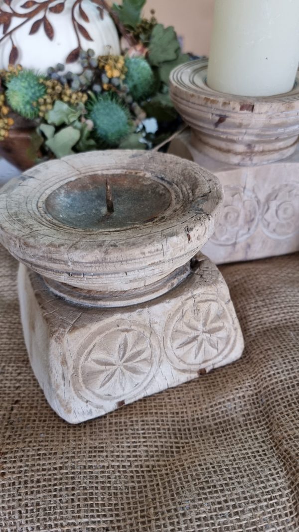 kerzenhalter holz holzkerzenhalter stumpenkerzen holzdeko naturdeko im mrs greenery shop bestellen kaufen