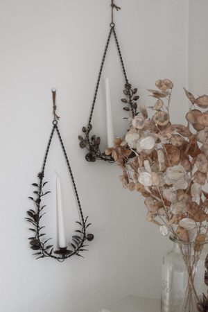 Floraler Kerzenhalter und Teelichthalter mit Metallring zum Aufhängen aus dem Mrs Greenery Shop