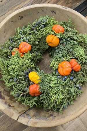 Kranz Früchtekranz Beerenkranz grün rot Herbstkranz Kränze im Mrs greenery shop bestellen kaufen