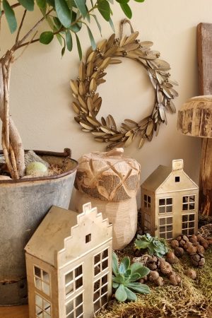 Kranz Metall Metallkranz Blätterkranz Dekokranz Kränze Herbstdeko Winterdeko im Mrs Greenery Shop bestellen kaufen