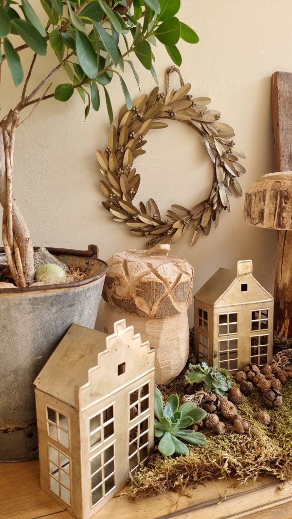 Kranz Metall Metallkranz Blätterkranz Dekokranz Kränze Herbstdeko Winterdeko im Mrs Greenery Shop bestellen kaufen
