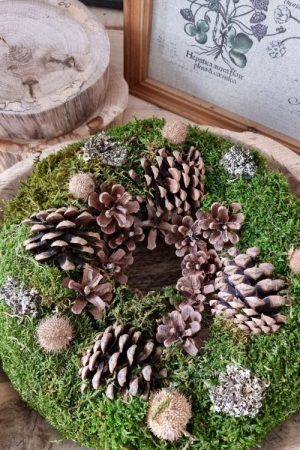 Mooskranz Herbstkranz Winterkranz Zapfenkranz Kranz Kränze getrocknet im Mrs Greenery Shop bestellen kaufen