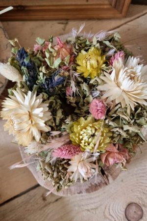 Kranz Kränze Mini-Kränze Trockenblumen getrocknete Blüten Trockenblumenkranz weiss pastell im Mrs Greenery Shop bestellen kaufen
