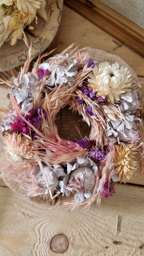 Kranz Kränze Mini-Kränze Trockenblumen getrocknete Blüten Trockenblumenkranz weiss pastell im Mrs Greenery Shop bestellen kaufen