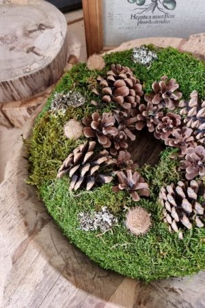 Mooskranz Herbstkranz Winterkranz Zapfenkranz Kranz Kränze getrocknet im Mrs Greenery Shop bestellen kaufen