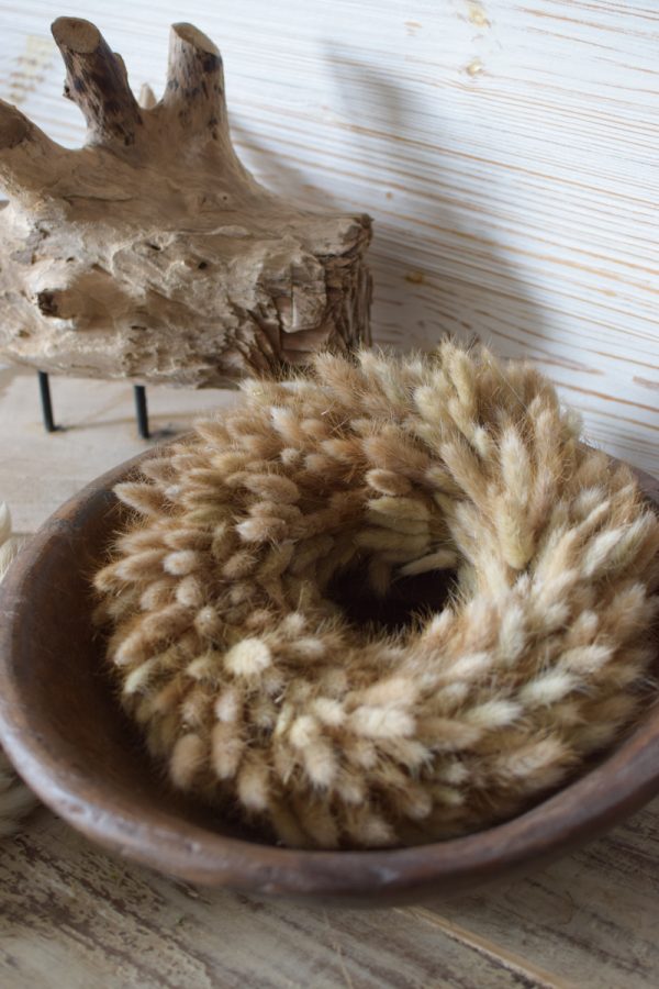 Trockenblumenkranz Kranz Kränz Samtgraskranz Samtgras natur gebleicht weiss braun Lagurus fertig gebunden im Mrs Greenery Shop bestellen kaufen