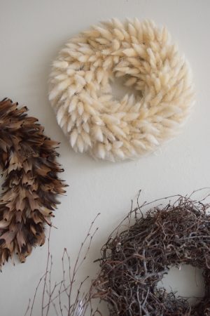 Trockenblumenkranz Kranz Kränz Samtgraskranz Samtgras natur gebleicht weiss braun Lagurus fertig gebunden im Mrs Greenery Shop bestellen kaufen